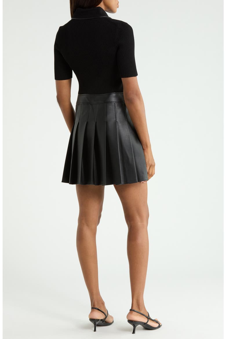 Linnie Mixed Media Minidress, Alternate, color, BLACK