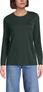 Lands' End Relaxed Supima Cotton Long Sleeve Crew Neck T-Shirt