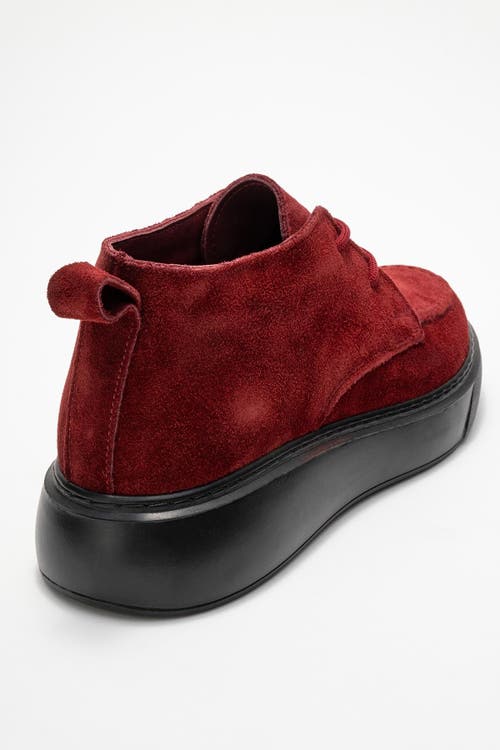 Forever & Always Shoes Lilya Leather Chukka Boot In Burgundy