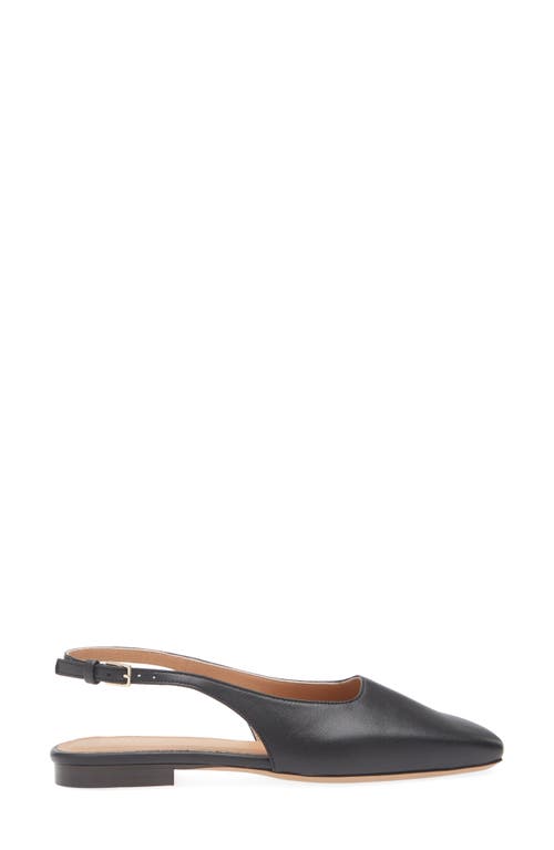 Mansur Gavriel Square Toe Slingback Flat In Black