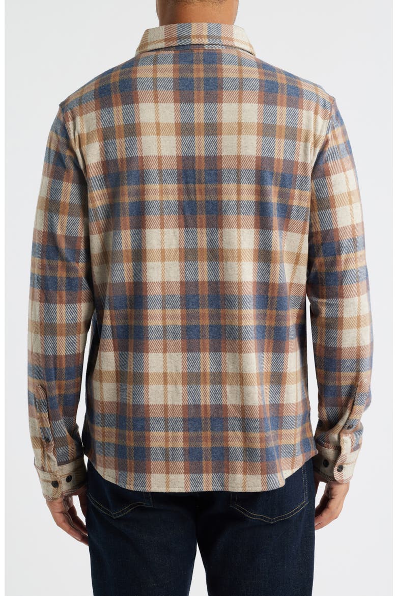 Generation Plaid Stretch Flannel Button-Up Shirt, Alternate, color, TAN