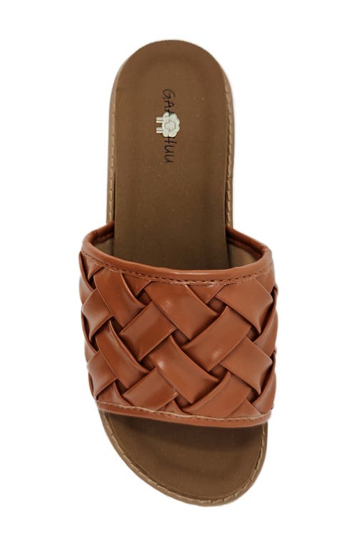 Gaahuu Woven Slide Sandal In Brown