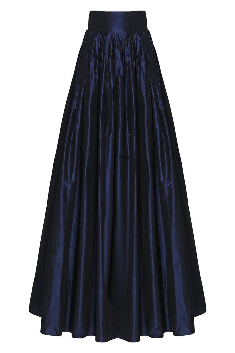 High Waist Silk Ball Skirt, Alternate, color, MIDNIGHT