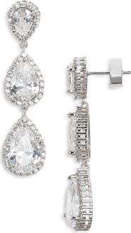 Nordstrom Cubic Zirconia Triple Drop Earrings