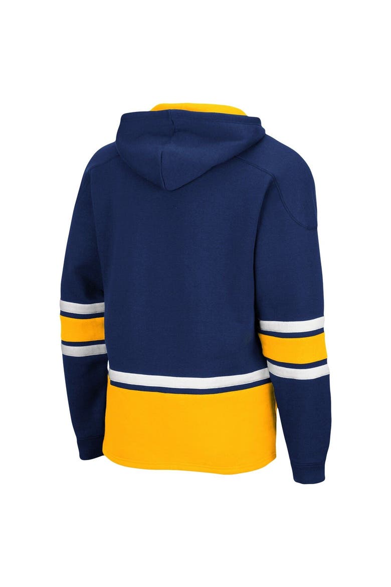 Men's Colosseum Navy West Virginia Mountaineers Lace Up 3.0 Pullover Hoodie, Alternate, color, Navy