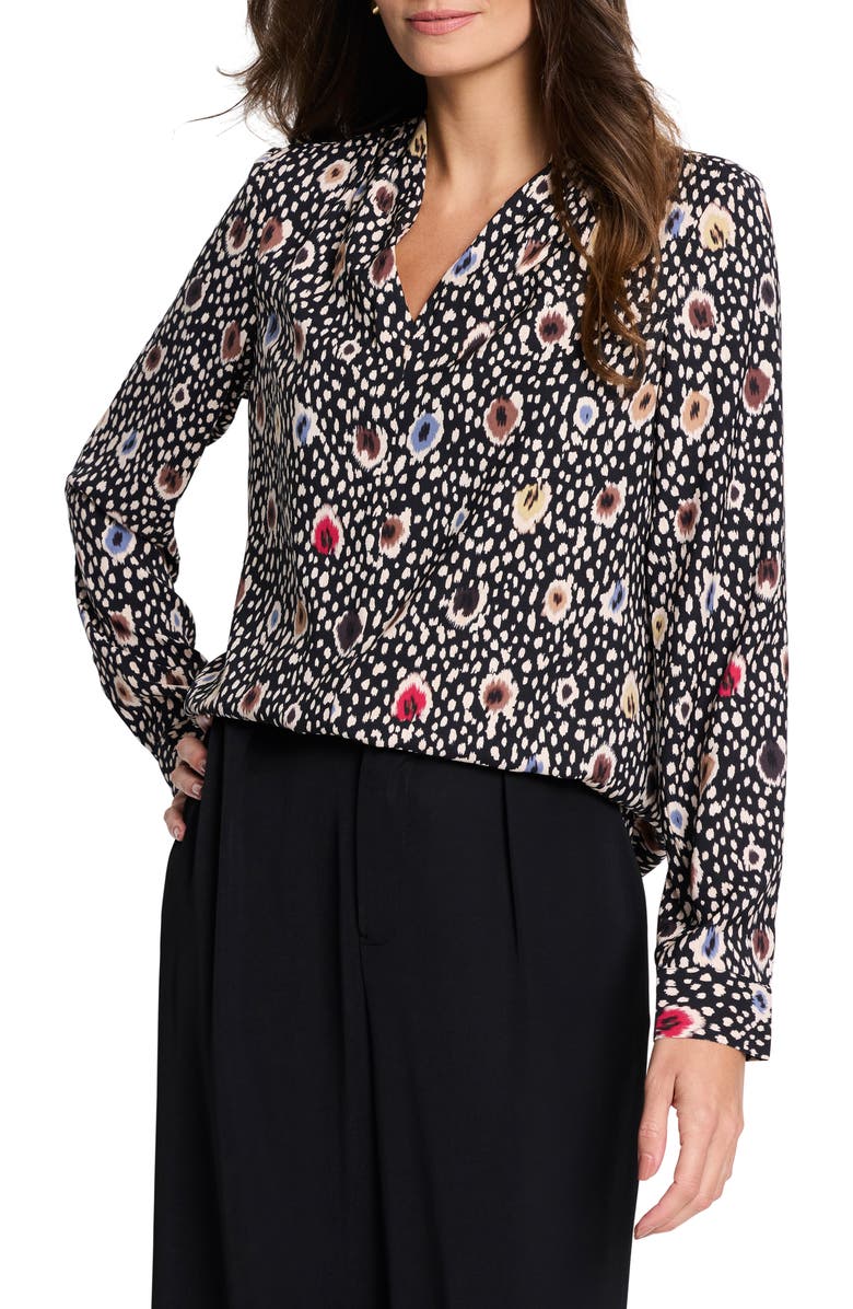 NIC+ZOE Spotted Dots V-Neck Top, Main, color,