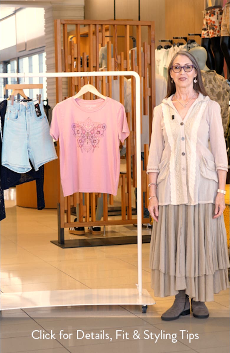 Celestial Floral Butterfly Graphic T-Shirt, sales video thumbnail