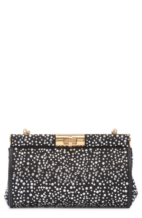 Marlene Crystal Embellished Satin Shoulder Bag