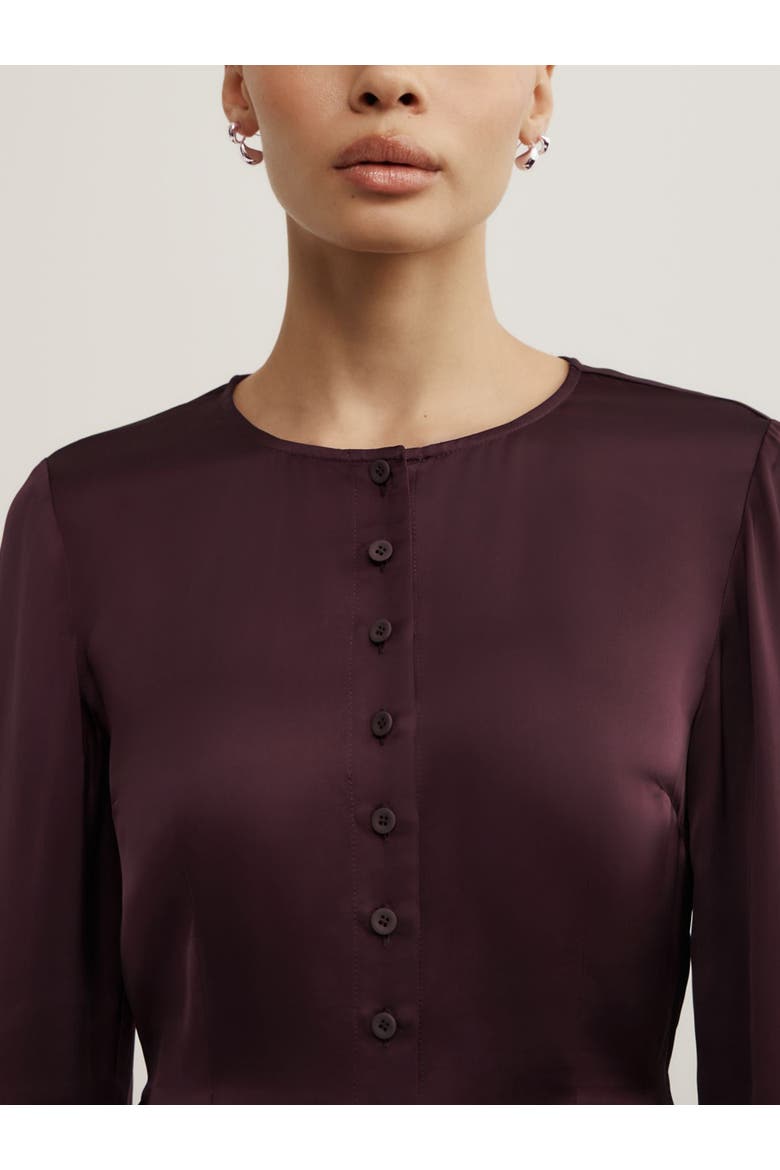 Button Through Top, Alternate, color, Plum