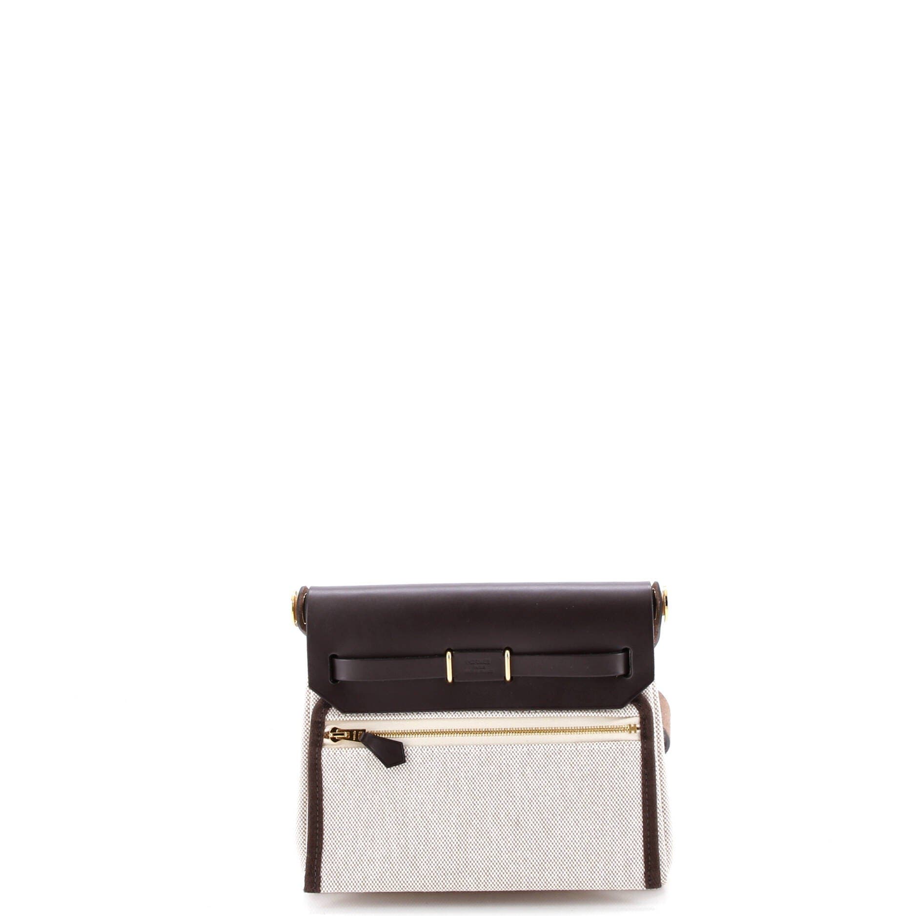 Pre-Owned Hermes Herbag Zip Toile and Leather 20, Alternate, color, Ecru