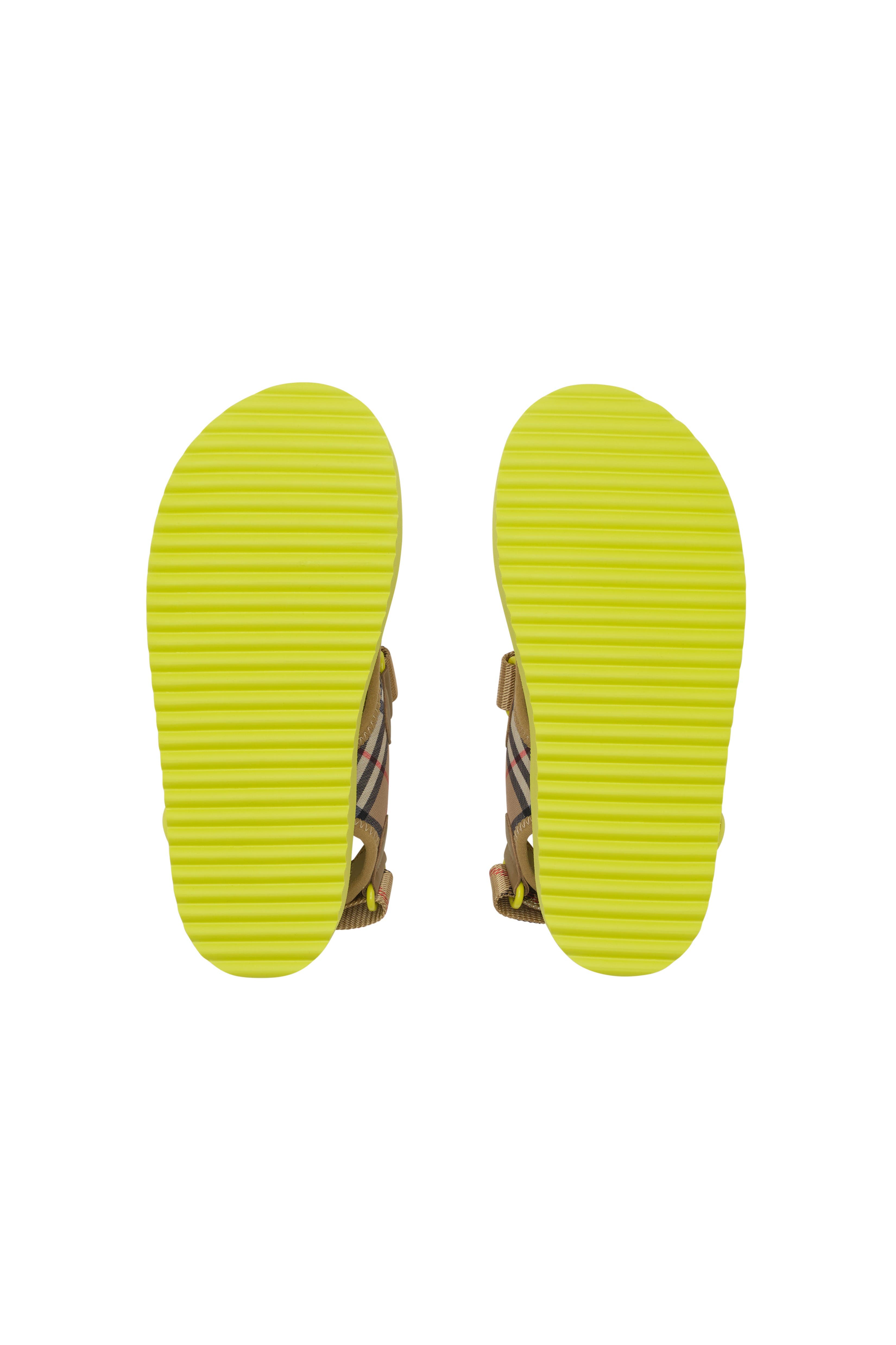 Burberry Check Sandals, Alternate, color, Sand Beige/Green