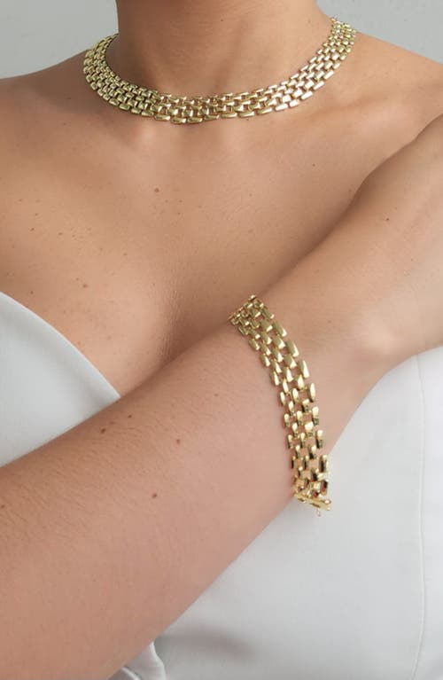 Adornia 14k Gold Plated Grid Chain Bracelet