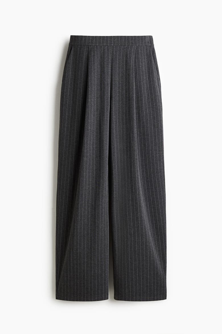 Wide Trousers, Alternate, color, Dark gray melange/pinstriped