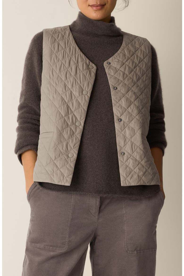 V-Neck Quilted Vest, Main, color, REED