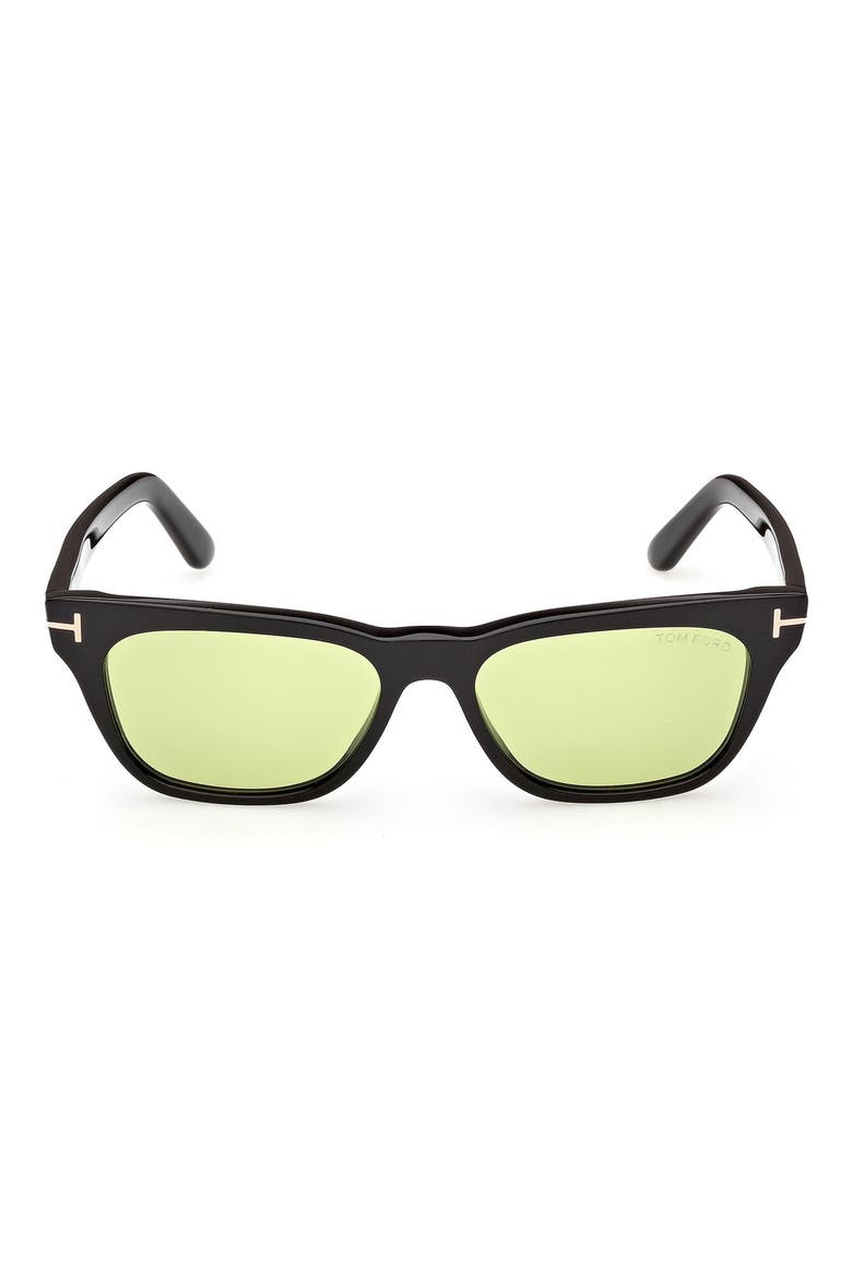 Penn 53mm Rectangular Sunglasses, Main, color, BLACK / BRIGHT GREEN LENS