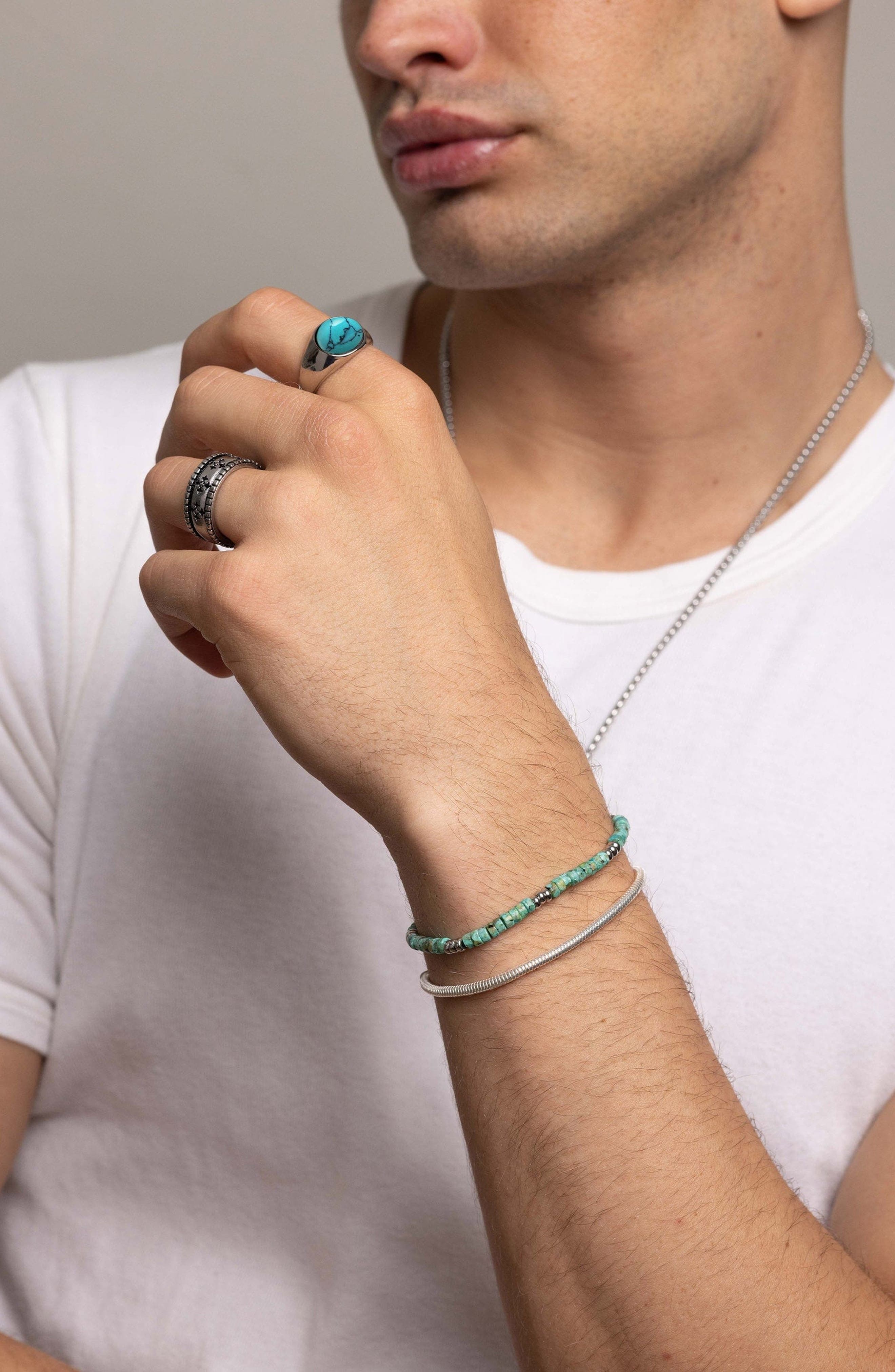 Nialaya Oval Signet Ring With Stone (Men) | Nordstrom