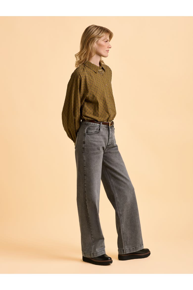 Julia Balloon Sleeve Loose Fit Shirt, Alternate, color, Khaki