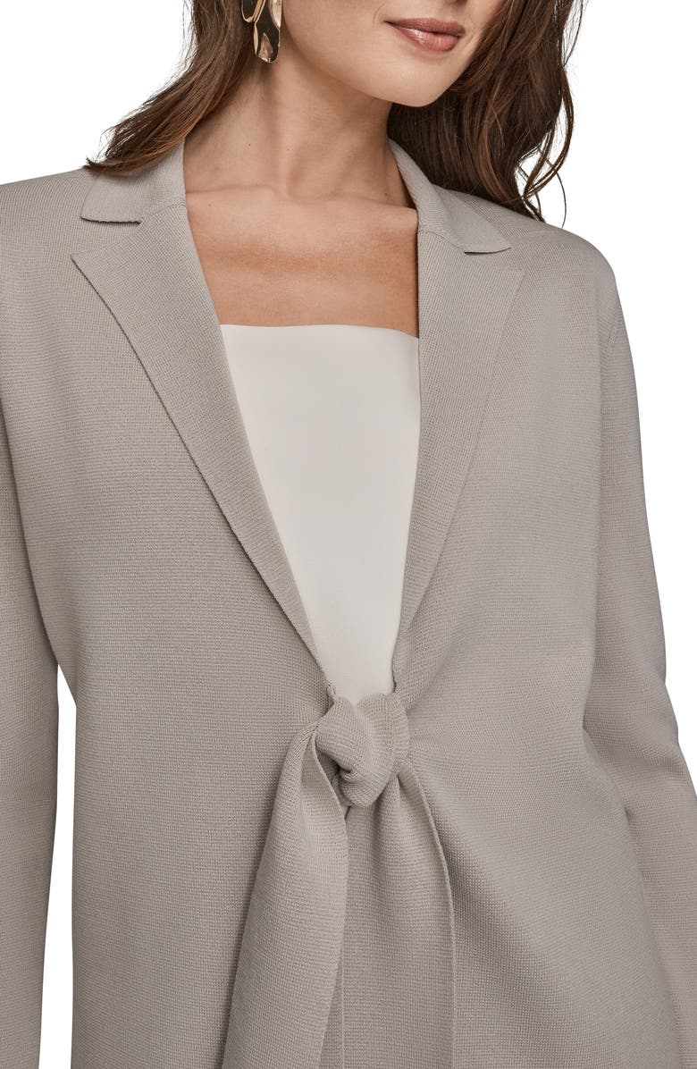 Donna Karan New York Tie Front Sweater Blazer, Alternate, color, Vapor