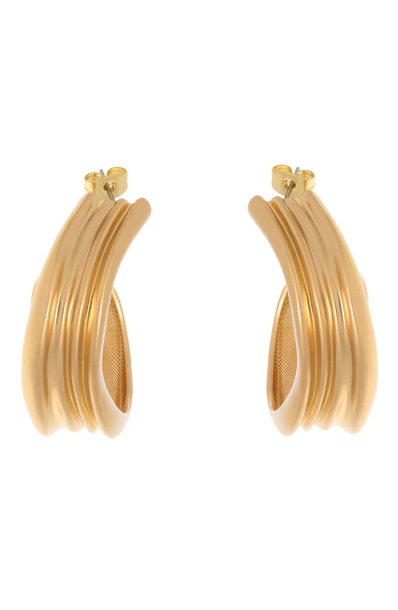 Reiss Flavia Fluid Hoop Earrings, Alternate, color, Gold Tone