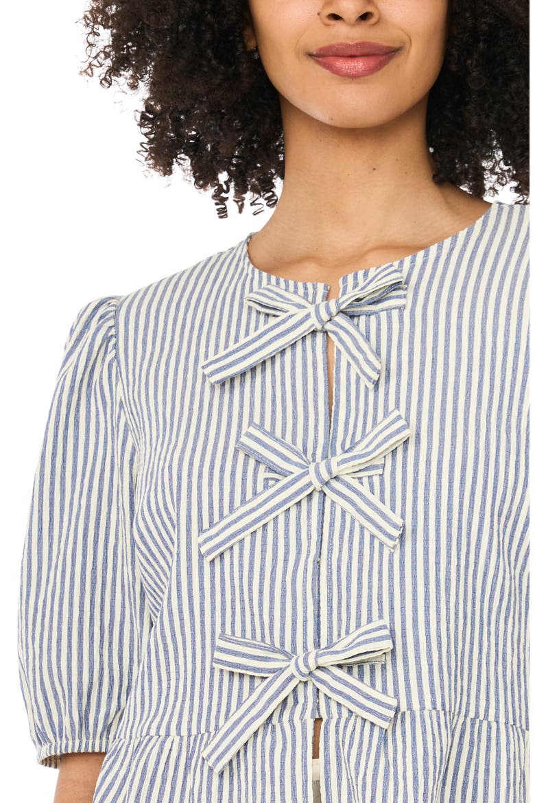 Stripe Bow Peplum Top, Alternate, color, CLASSIC NAVY/ DENIM