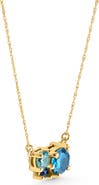 Bliss Diamond 3Ct Blue Sapphire Topaz Aquamarine Diamond Pendant Necklace 14k Gold Lab Grown