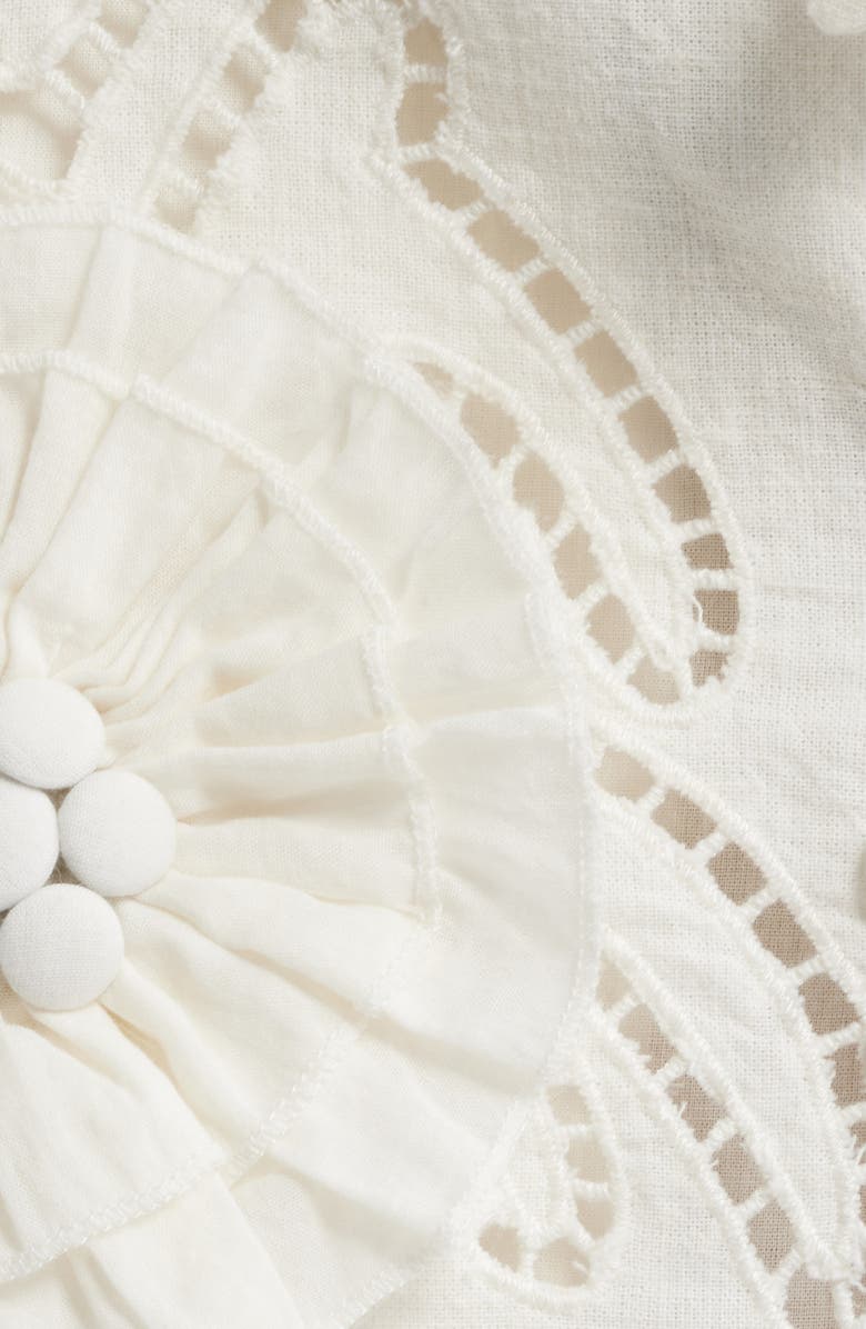 LOVE THE LABEL Felicity Floral Appliqué Cotton
Linen Miniskirt, Alternate, color, Cream