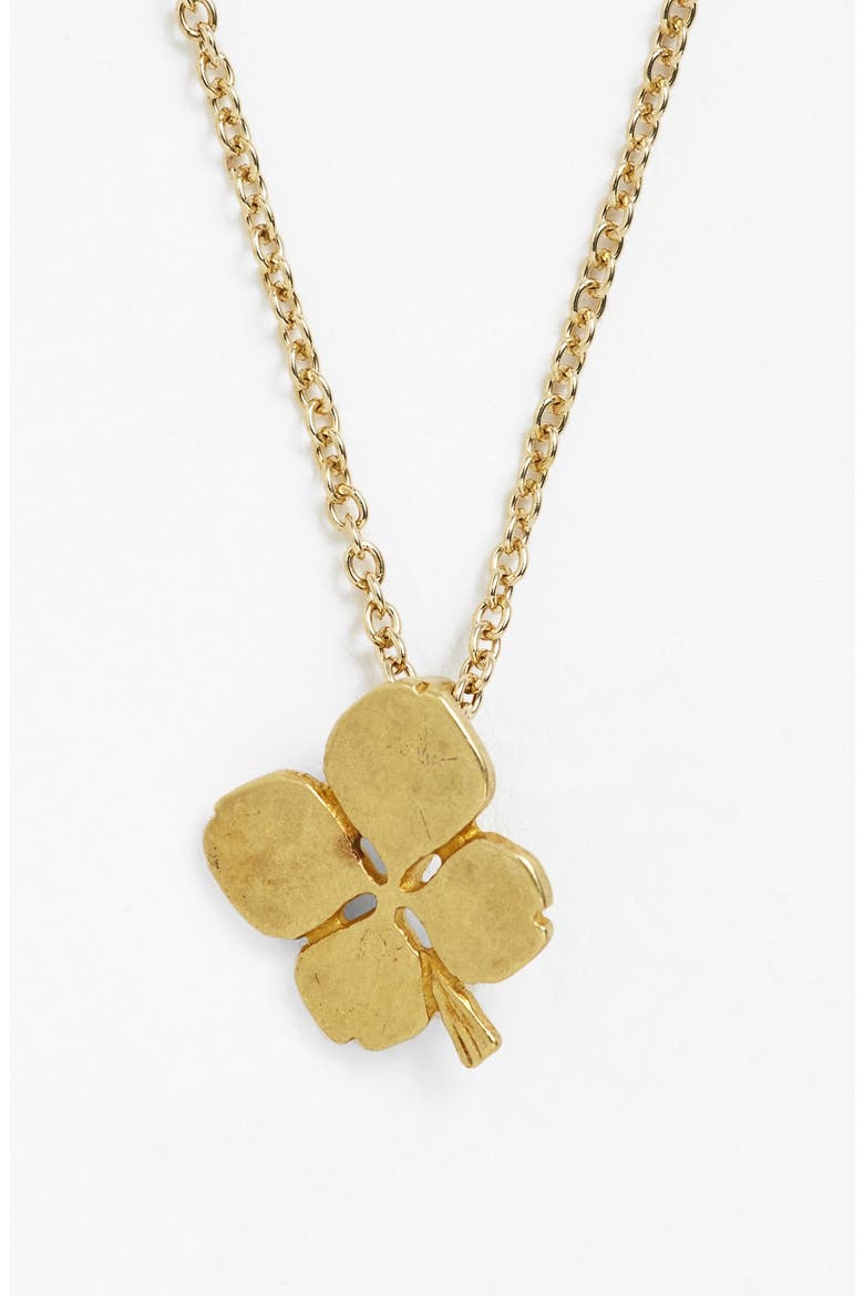 'Luck' Clover Pendant Necklace, Alternate, color, GOLD
