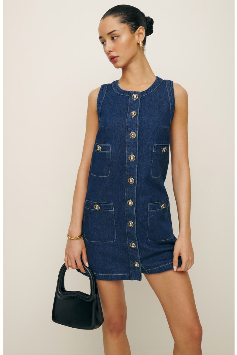 Tropez Sleeveless Denim Minidress, Alternate, color, SALINAS