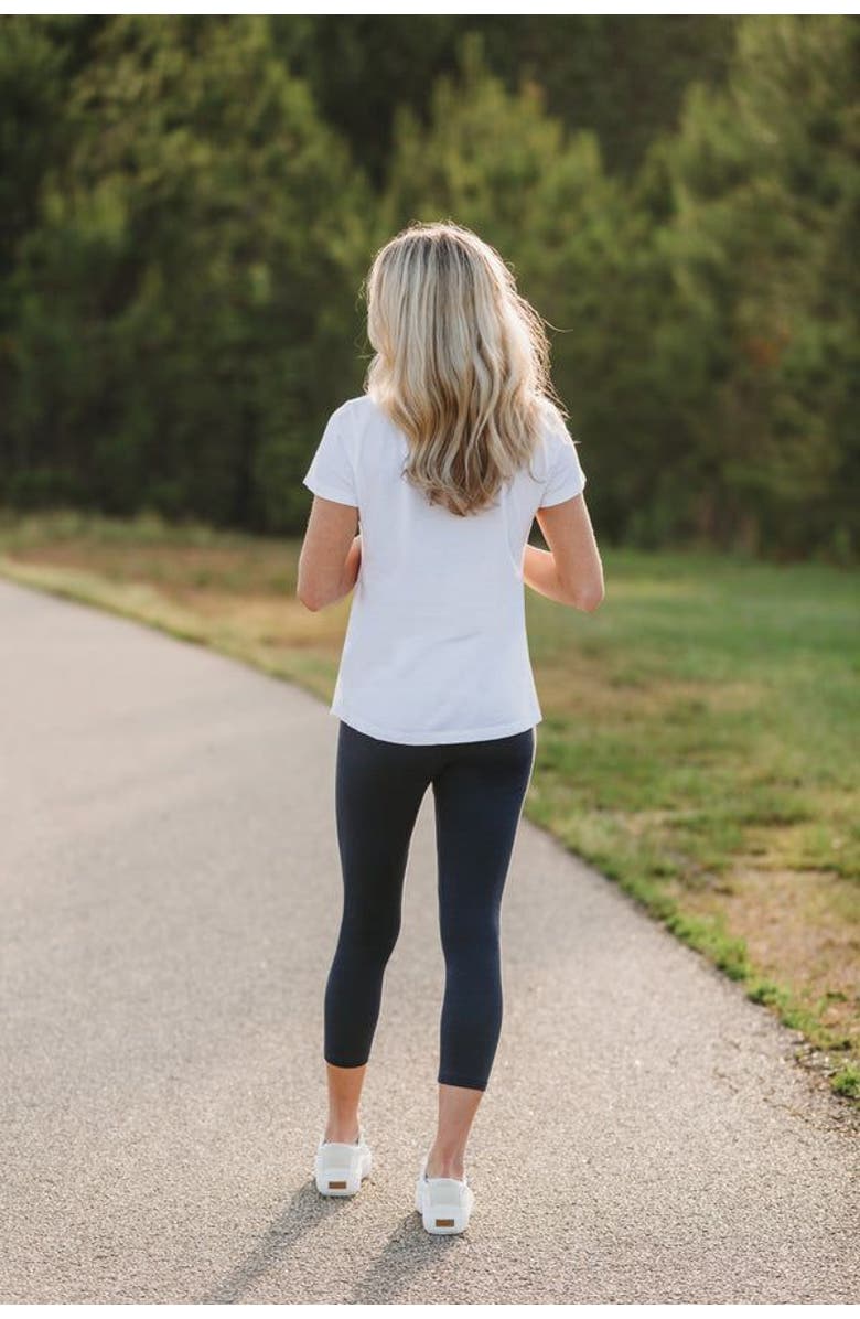 CITY THREADS Women's Soft 100% Cotton Everyday Wear Capri Leggings, Alternate, color, Black