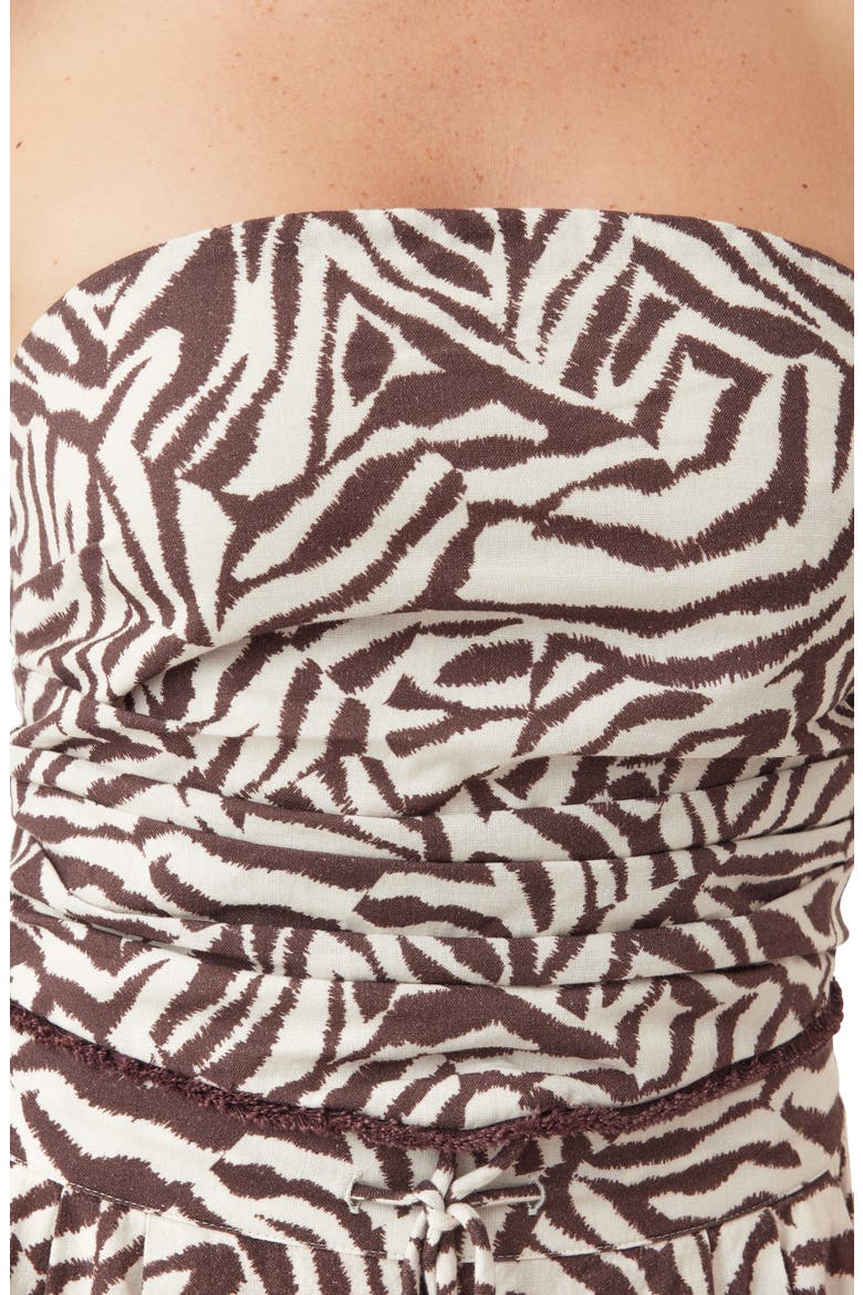 Scarf Strapless Top, Alternate, color, MODERN ZEBRA