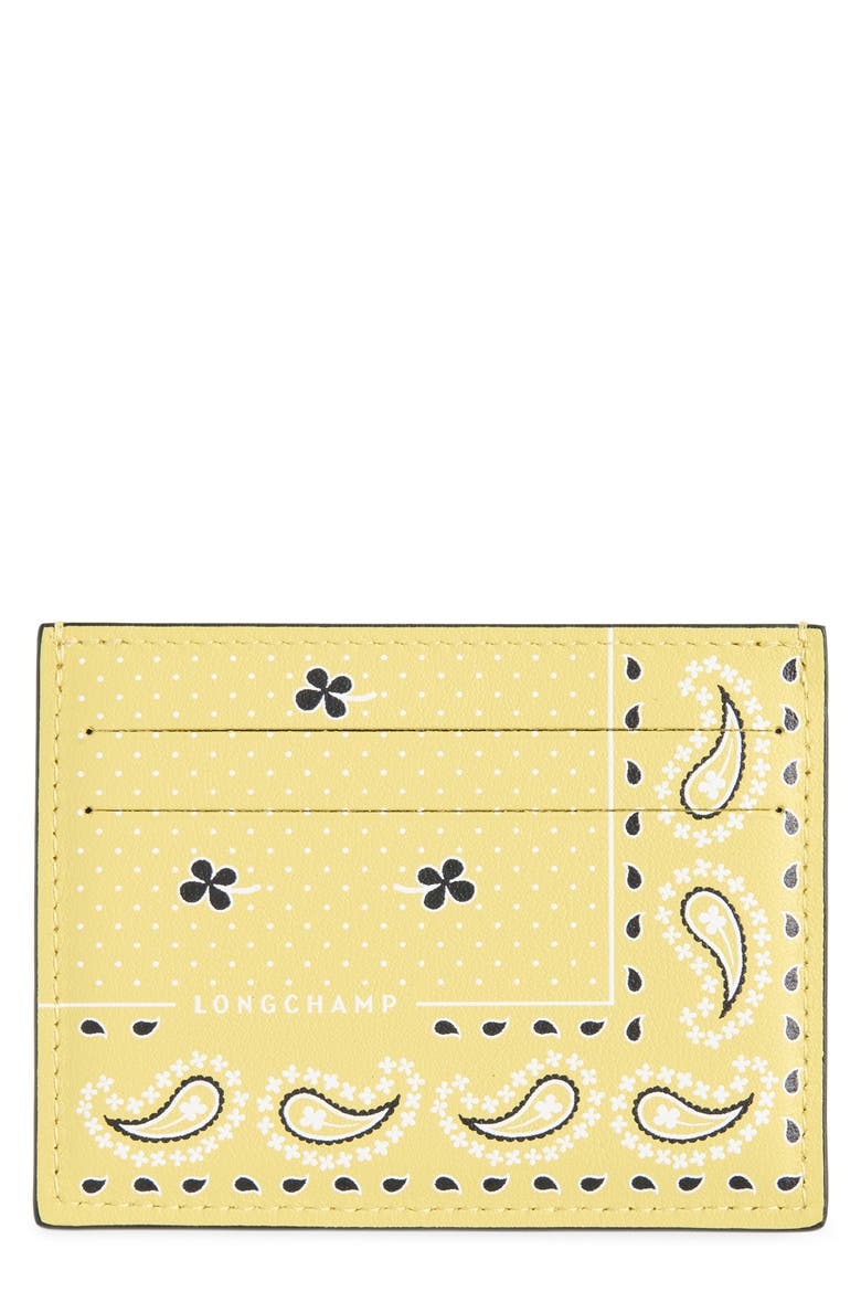 Pocket Bandana Leather Card Holder, Main, color, LIME