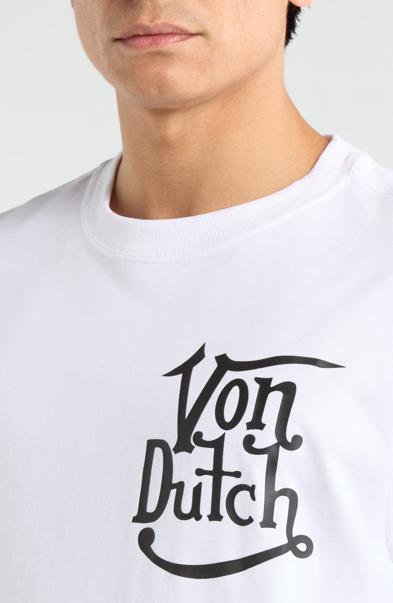Von Dutch Logo Cotton Blend Graphic T-Shirt, Alternate, color, Bright White