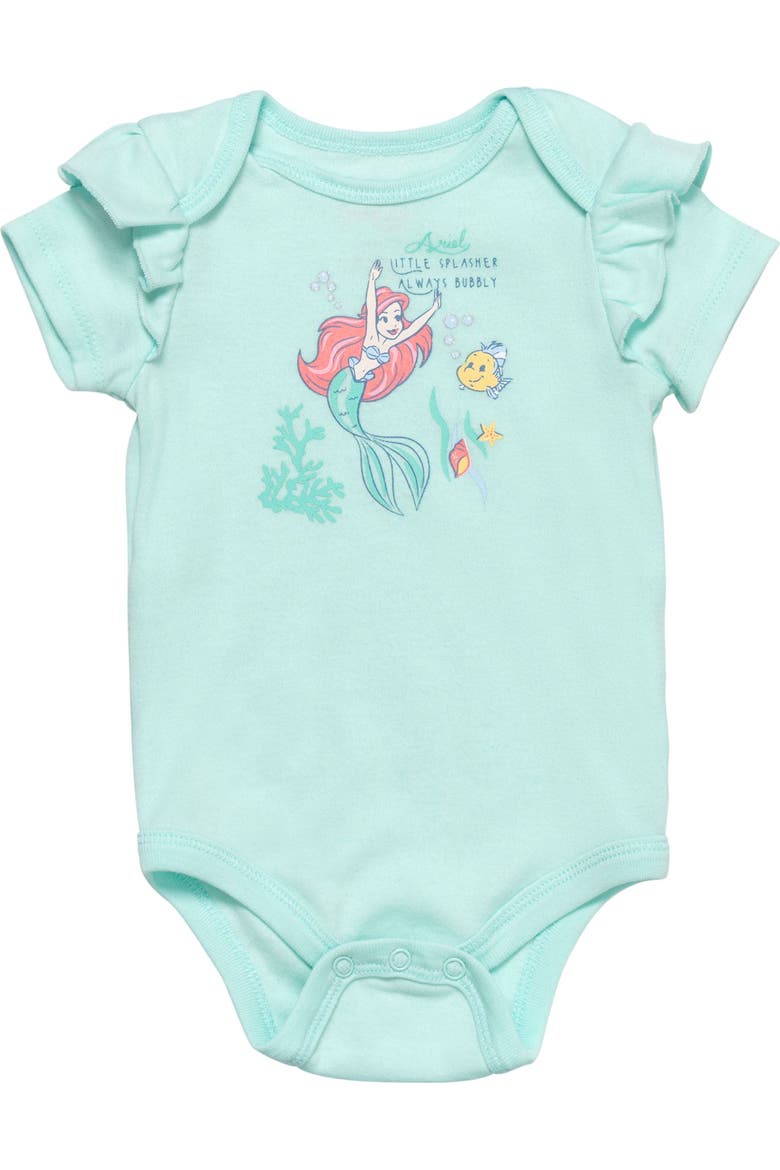 Princess Bodysuit And Shorts Set (baby), Alternate, color, Ariel Flounder Blue