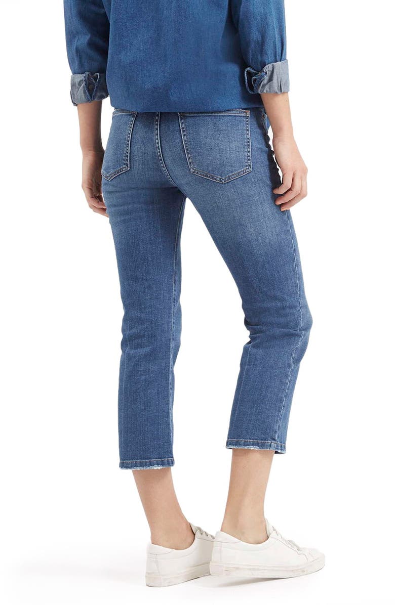 Topshop Flared Crop Jeans, Alternate, color, 