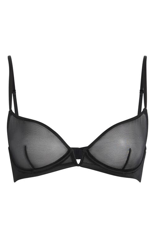 Commando Mesh Underwire Plunge Demi Bra In Black