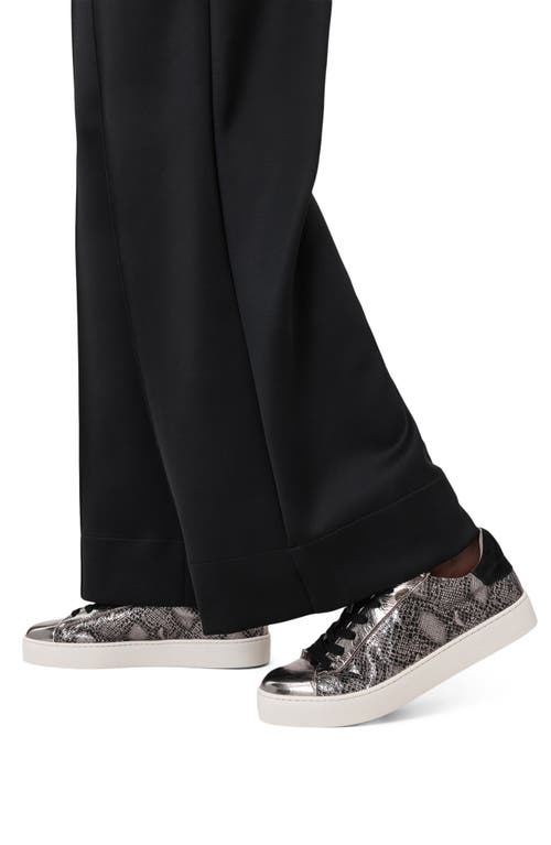 Allsaints Leather Snake-effect Shana Sneakers In Gray