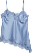 Open Edit Lace Trim Satin Camisole