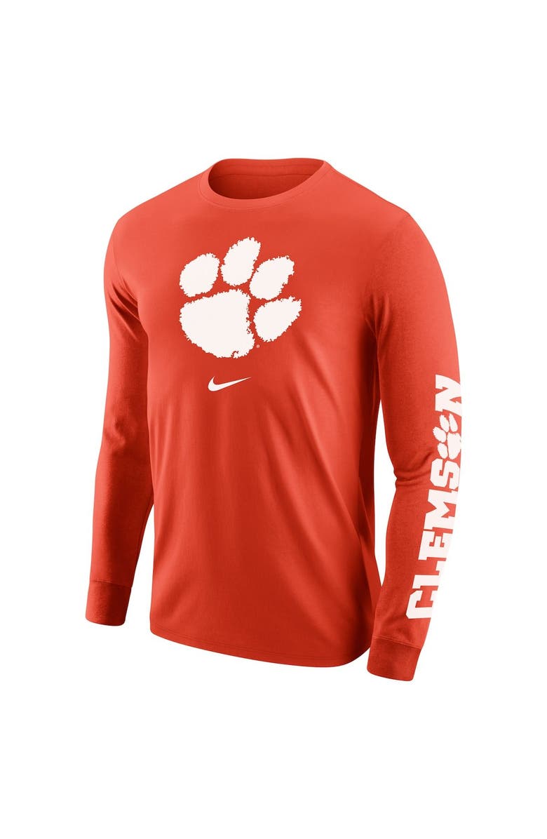 Nike Men's Nike Orange Clemson Tigers Team Lockup 2-Hit Long Sleeve T-Shirt, Alternate, color,