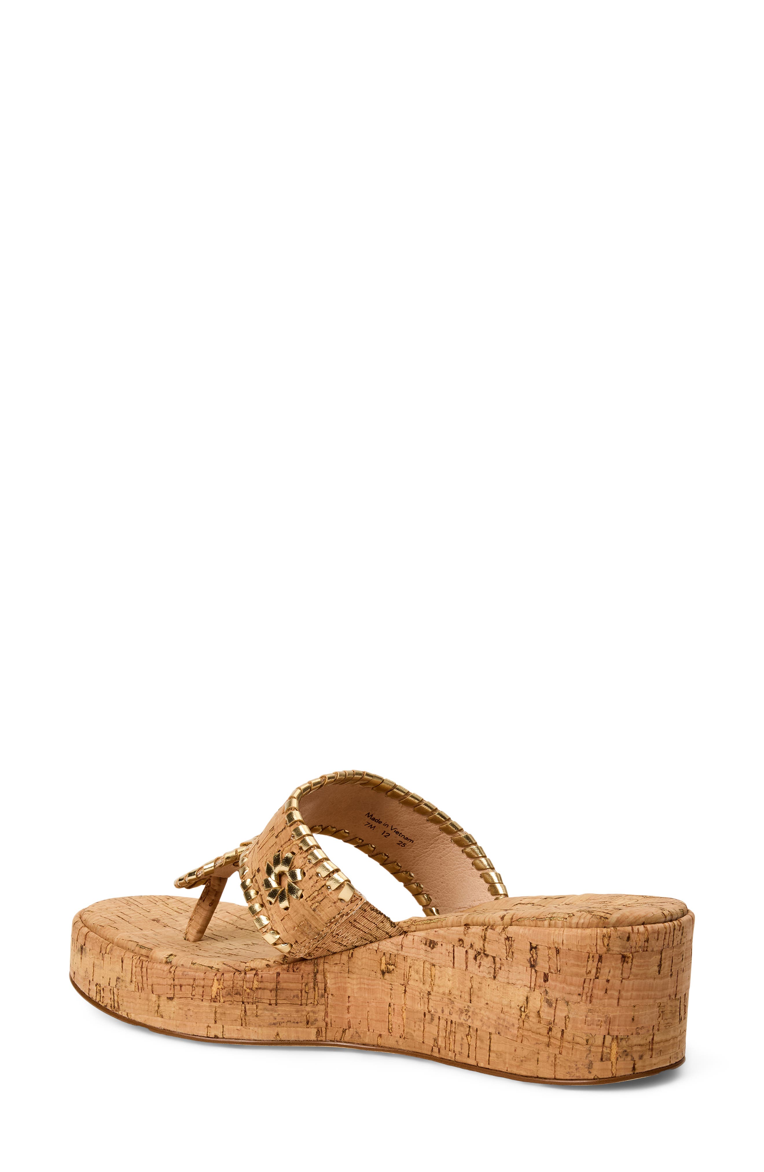 Jack Rogers Jacks High Wedge Sandal, Alternate, color, Cork/ Gold