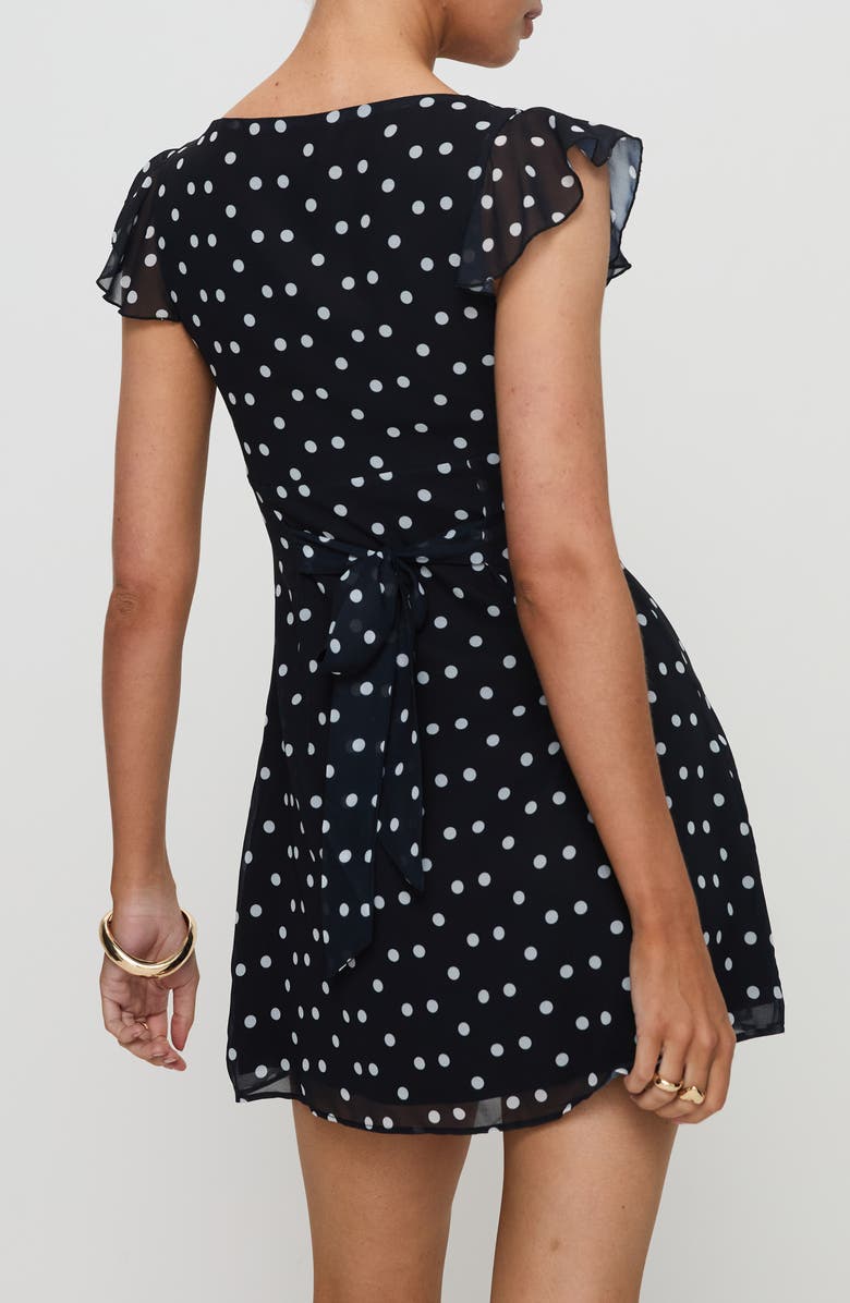 Princess Polly I Guess So Polka Dot Minidress, Alternate, color, Black Polka Dot