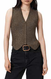 AllSaints Cruz Shine Knit Waistcoast
