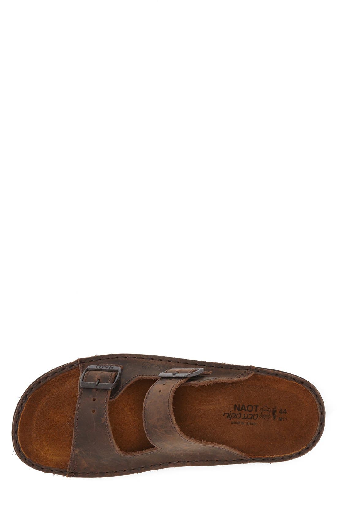 Mikael Slide Sandal, Alternate, color, CRAZY HORSE LEATHER