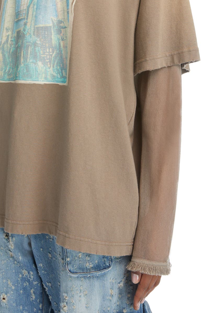 Acne Studios Edra Broken Layered Long Sleeve Graphic Tee, Alternate, color,