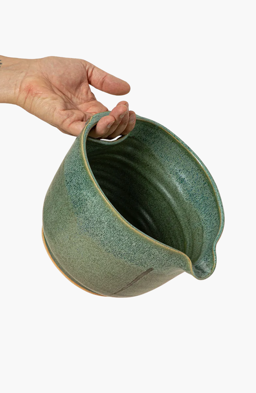 Uncommon Goods Nesting Stoneware Mixing Bowls Set In Green