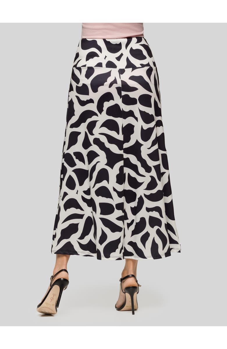 24seven Comfort Apparel Print Elastic Waist A-LINE Maxi Skirt, Alternate, color, Black Multi