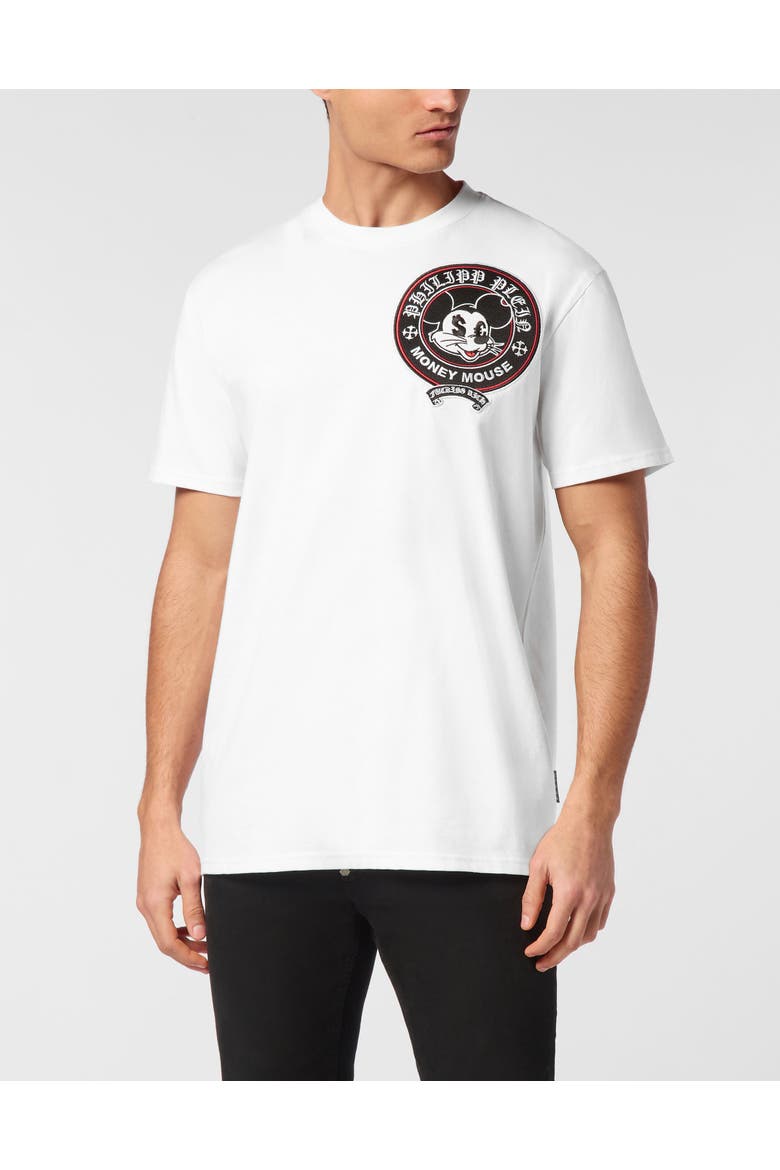 Jersey T-Shirt Round Neck Ss Money Mouse Men, Main, color, white