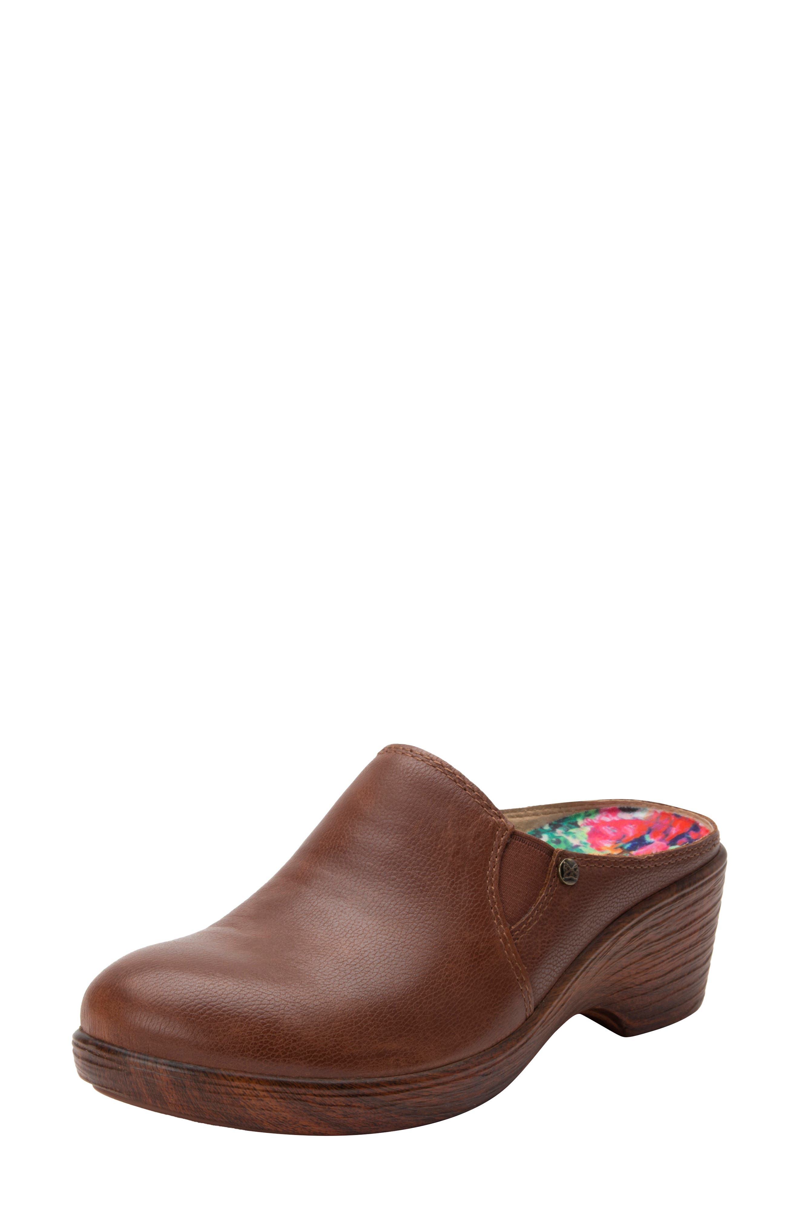Serenti Platform Clog, Alternate, color, AGED COGNAC LEATHER