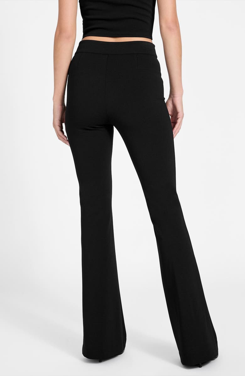 GUESS Evelina Flare Leg Stretch Pants, Alternate, color, Black