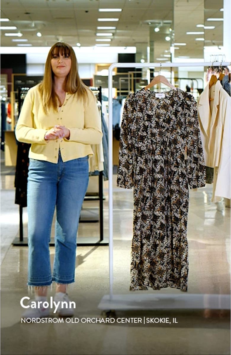 Ella Print Long Sleeve Midi Dress, sales video thumbnail