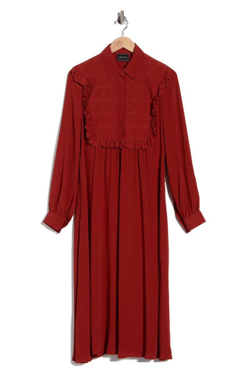 Longchamp Long Sleeve Dress, Alternate, color, Sienna